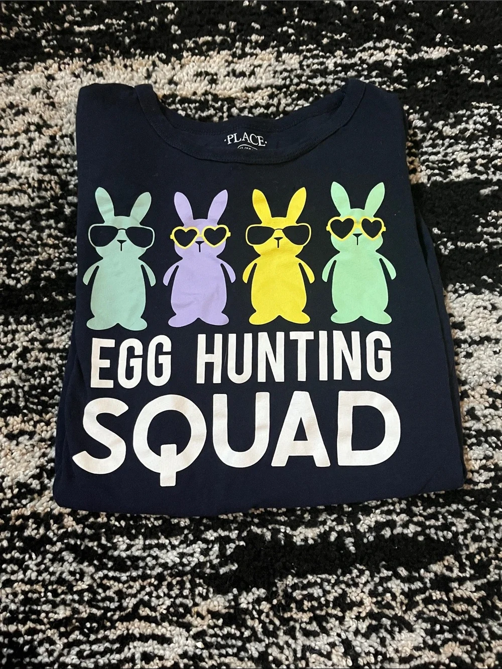 The Children's Place Navy 'Egg Hunting Squad' Bunny Graphic Tee